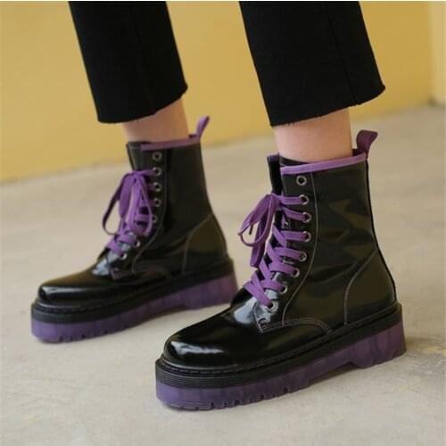 PXELENA INS Celebrity Women Punk Gothic Natural Genuine Leather Boots Thick Sole Platform Combat Motorcycle Boots Plus Size 41