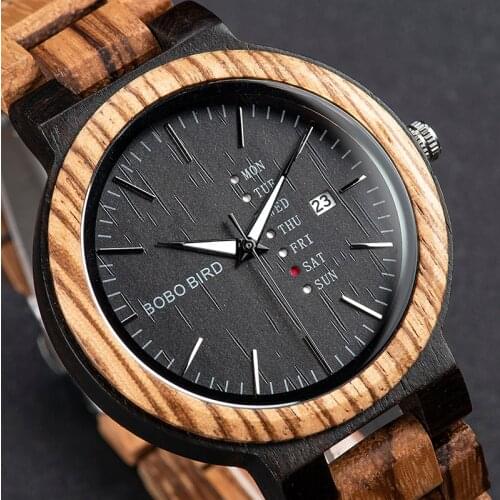 Relogio Masculino BOBO BIRD Wood Men Watch Quartz Wristwatch Male watches USA Warehouse erkek kol saati Promote