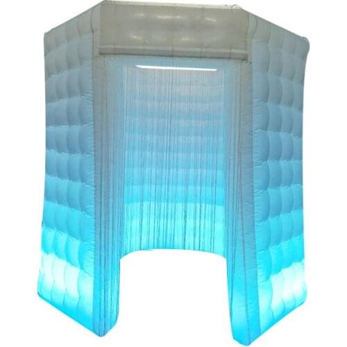FUNWORLD Portable 360 Photo Booth Backdrop Octagon Inflatable Enclosure With LED Lights Accessories For Party Wedding