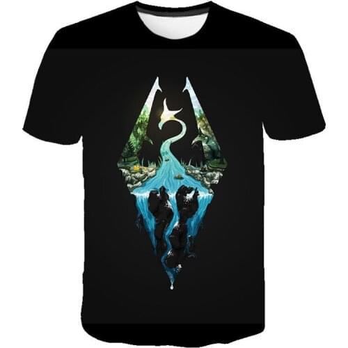 The Elder Scrolls V SKYRIM 3D Print T-shirt Game Fashion O-Neck Short Sleeve T Shirts Streetwear Tees Tops Male
