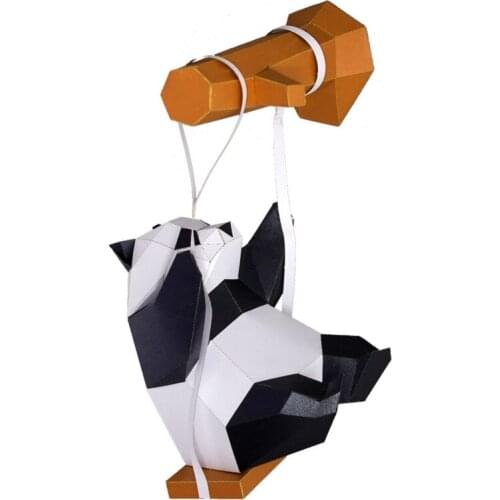 Ins manual paper mold animal panda wall decoration geometric 3D stereo wall hanging ornament creative nordic type home decor