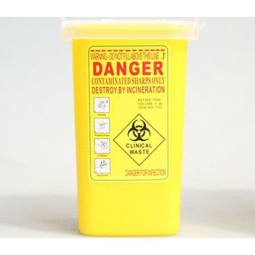 1 PC Yellow Plastic Sharpe Containers for Tattoo Artists Newest Tattoo Sharps Container Biohazard Needle Disposal FREE Shipping