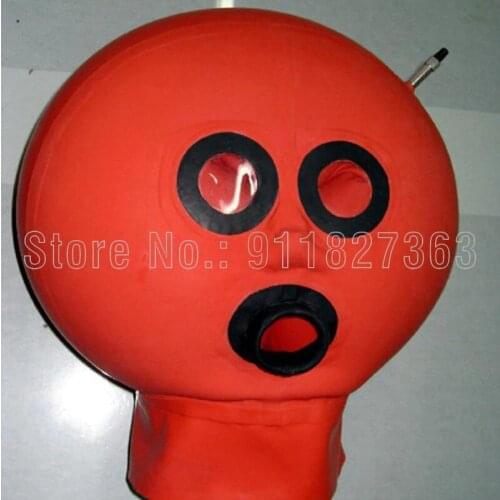Handmade Latex Mask 100% Rubber Unique Masque Red and Black Cute Double Layer Mask