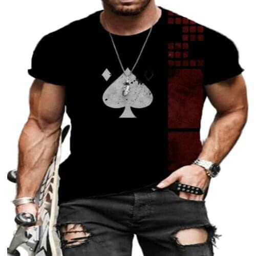 2021 summer street mens fashion spades casual T-shirt, 3D creative character trend shirt short-sleeved top polyester clothing
