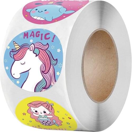 Cute Cartoon Animal Unicorn Sticker kids Reward Sticker Gift Decoration Label Teacher Encouragement Student Stationery Stickers
