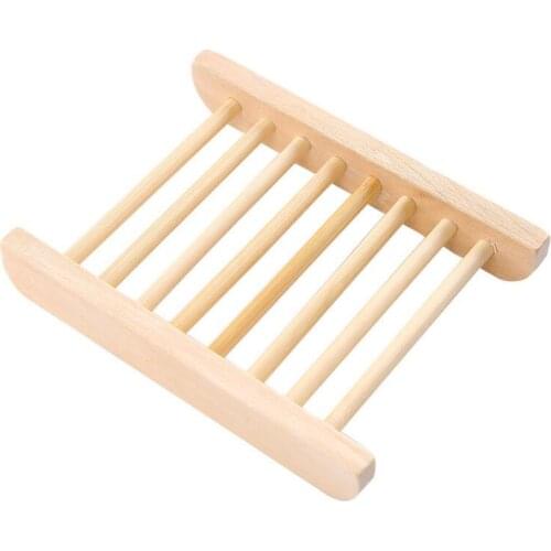 Natural Bamboo Wooden Soap Dish Wooden Soap Tray Holder Storage Soap Rack Plate Box Container LX7134