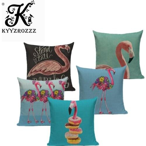 Zipper Top Quality Zipper flamencos Textile Red Flamingo Square Throw Pillow 45Cmx45Cm Square Sofa Printed Cushion Cover