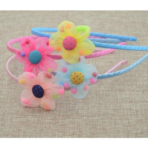New Sweet girls beautiful Chiffon princess flowers hairband headpieces accessories Tiara for childrens Headwear