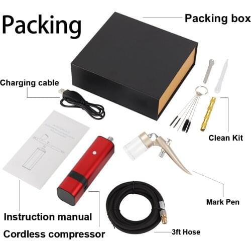 Newly Designed Cordless Airbrush Kit for Art Paint Makeup Nail Beauty Temporary Tattoos Cake Decoration Model Artist