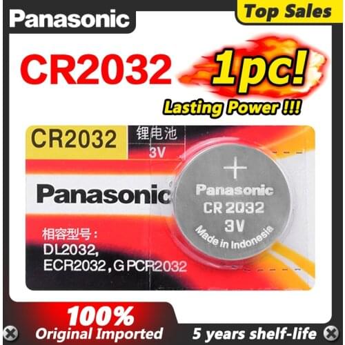 Original PANASONIC 1pcs cr2032 DL2032 ECR2032 5004LC KCR2032 BR2032 3v button battery coin lithium battery for watch toys