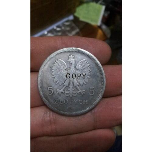 1930 POLAND 5 Zlotych - Revolution 1830 - Y# 19.1 COPY -replica coins medal commemorative coins