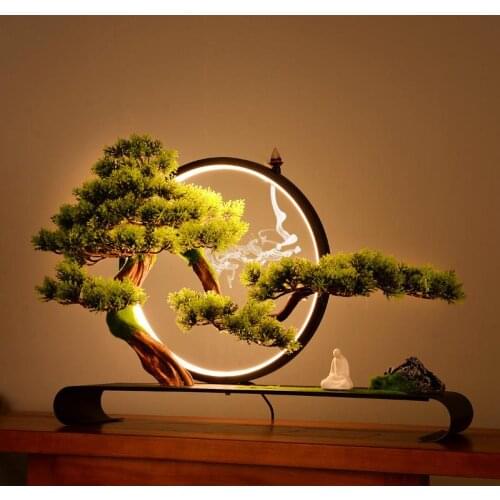 Led Light Backflow Incense Burner Welcoming Pine Smoke Waterfall Incense Sticks Holder 20 Pcs Cones Creative Home Decoration