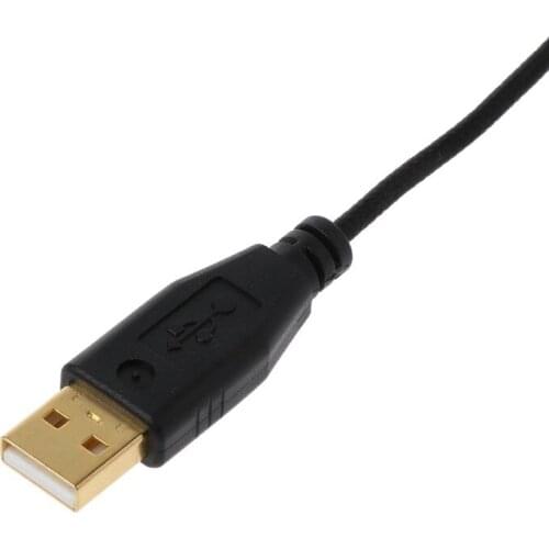Gold Plated Durable Nylon Braided Line USB Mouse Cable Replacement Wire for razer Deathadder 2013 6400DPI Gaming Mouse X5QC