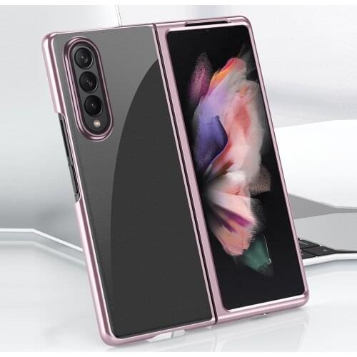 Shockproof Plating Hard PC Bumper Coque Transparent Cover For Samsung Galaxy Z Fold 3 Fold3 Zfold3 5G Case Fundas Shell Housing