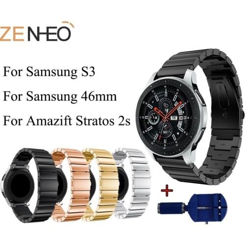 Stainless Steel Watchband For Gear S3 Frontier / Classic Strap for Samsung Galaxy Watch 46mm Band Man Watch Replacement Strap