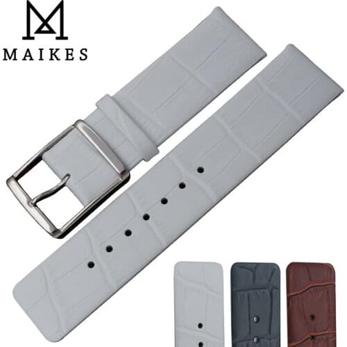 MAIKES Genuine Leather Watch Band 16mm 18mm 20mm 22mm Pin Buckle Watchband High Quality Watch Strap Case For Calvin Klein CK