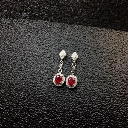 Ruby stud earring Natural and real ruby 925 sterling silver Fine jewelry