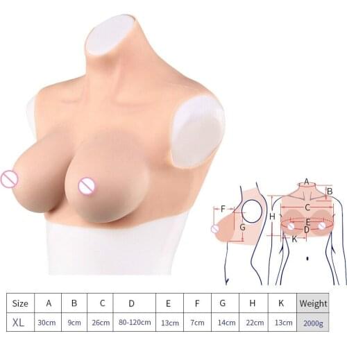 Chic E Cup Halfbody Silicone Breast Forms Clothes TG CD Artificial Boobs Enhancer Lingerie 2000g Color Beige Top Selling Product