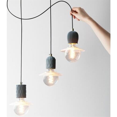 Nordic vintage cement single pendant lights industrial restaurant bar lamps bedroom living room window hanging lights lighting