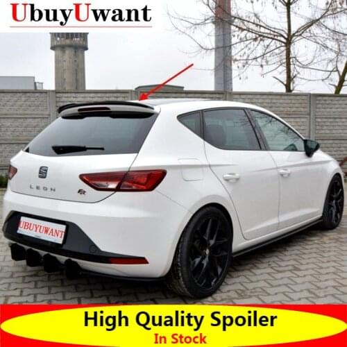 UbuyUwant ABS Glossy Black Carbon Lip Spoiler For Seat LEON MK3 FR 2012-2020 5Doors Hatchback Universal Car Tail Wing Decoration