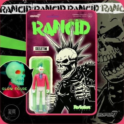 Super7 Rancid Skeletim Glow In The Dark Action Figures 3.75inch Collectible figurines Halloween Gift Toys for boy