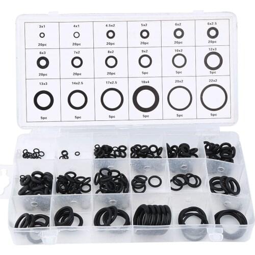 Universal New tool 18 Sizes 225 x Rubber O Ring O-Ring Washer Gasket Automotive Seals Assortment Black For Car