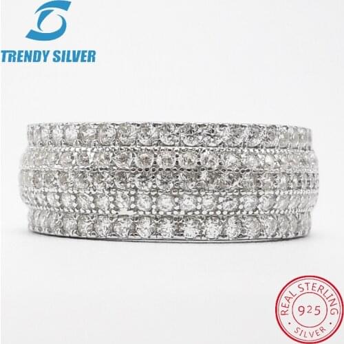 Vintage rings silver real 925 sterling jewelry for women rose gold with stone zircon solid elegant