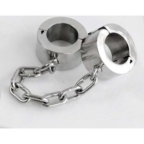 Adult games leg cuffs sex bdsm women bondage sex slave fetish surpass high 6cm Stainless steel surpass metal anklet sex shop