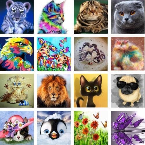 ZOOYA DIY 5D Diamond Painting Animal Cats Full Square Cartoon Diamond Embroidery Full Set Sale Diamond Mosaic Animals Home Decor