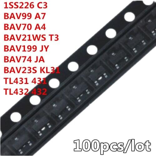100pcs/lot BAV99 A7 BAV99LT1G BAV99LT SOT-23 TRANSISTOR