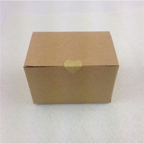 100Pcs/Lot Brown Blank Kraft Paper Box For Jewelry/Toys/candy/Gift Carrying Cases With Free Heart Sticker Packing Storage Boxes
