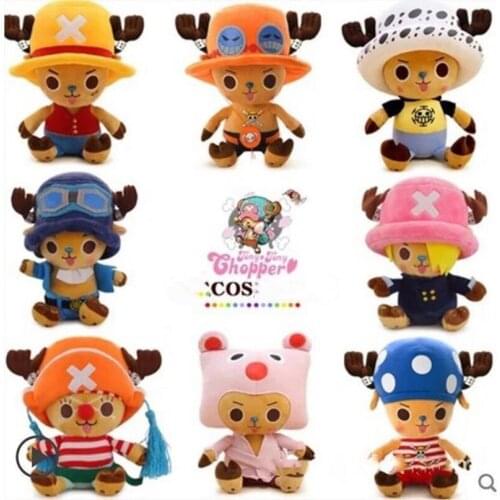 30CM Anime One Piece Chopper Cosplay Sabo Sanji Soft Plush Toys Party Decorations Dolls Cartoon Stuffed Dolls Xmas Gift For kids