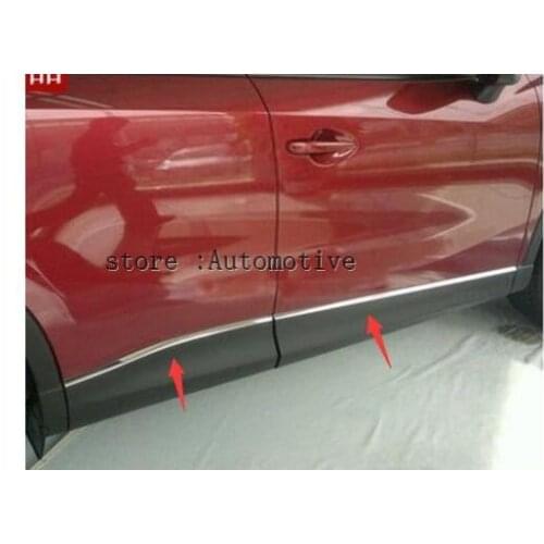 4pcs Accessories NEW! Chrome Car Body Door Side Molding Trim Ring for Mazda CX 5 CX-5 2013 2014 2015 car styling
