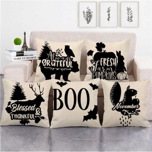 45cm*45cm Cute Animals Holle Autumn Its All Fall Linen/cotton Throw Pillow Covers Couch Cushion Cover Home Decor Pillowcase