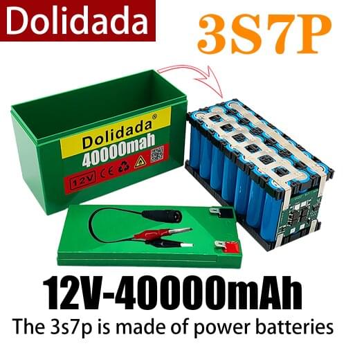 Power battery 18650 12V3s7p lithium battery pack, built-in 40ah high current BMS, used for sprayers and other tools