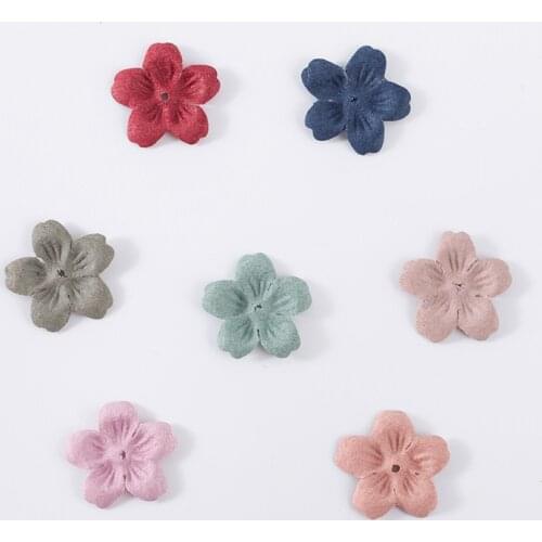50Pcs Headwear Accessories Microfiber Flowers Blade DIY Craft Supplie Garment Decor Girl Hair Hairpin Materials Kids Applique