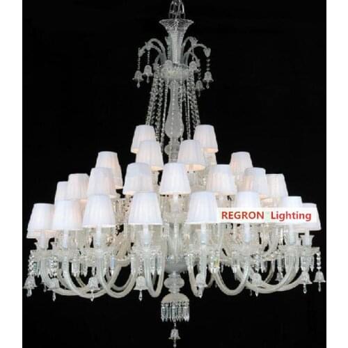 Ballroom 24-44 pcs Vast Lustres de cristal lamp French large great crystal chandelier for living room Restaurant Hotel lighting