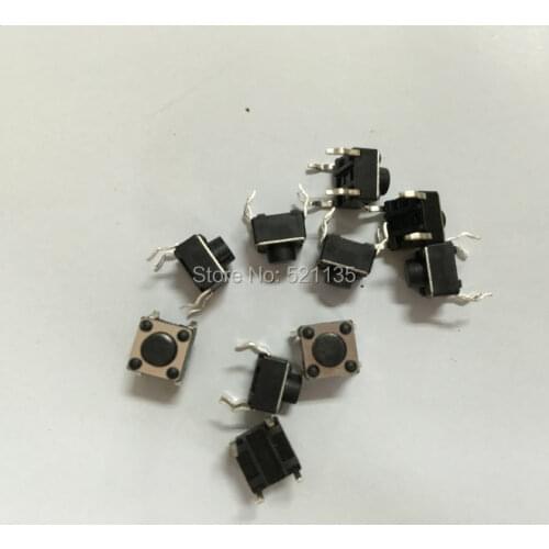 Free shipping 20pcs 4pin DIP Black 6*6*5mm Tact Switch Tactile Push Button
