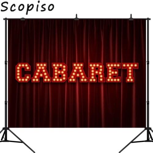 Scopiso Cabaret Photography Backdrop Red Curtain Luxury Stage Photography Backdrop Background Photo Studio Prop