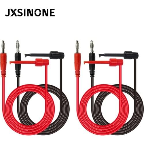 Cleqee P1039 4pcs/set 4mm Banana Plug to Test Hook Clip Test Lead Cable For Multimeter 1M 500V/5A
