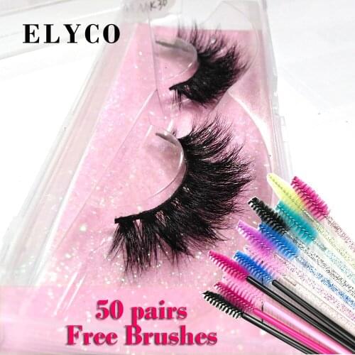 50pairs Short mink lashes handmade real mink fur eyelash wholesale false eyelashes