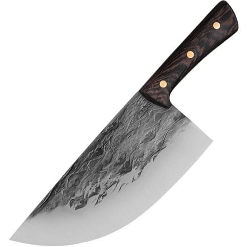 Handmade Forged Kitchen Household Slicing Pork Knife Super Sharp Meat Knives Manganese Seel Chef Chopper Fish Pig Killing Tool