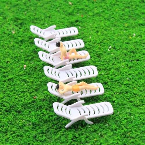 24pcs Model Train Railway Layout 1:50 1:75 1:100 Sun Loungers Beach Chairs Settee O OO TT Scale TYS14 Plastic Model Beaches