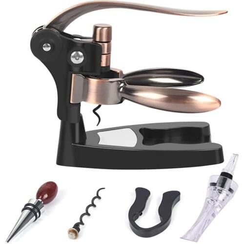 5-Piece Set Of Wine And Wine Set, Wine Corkscrew Set, Lever Type Wine Corkscrew