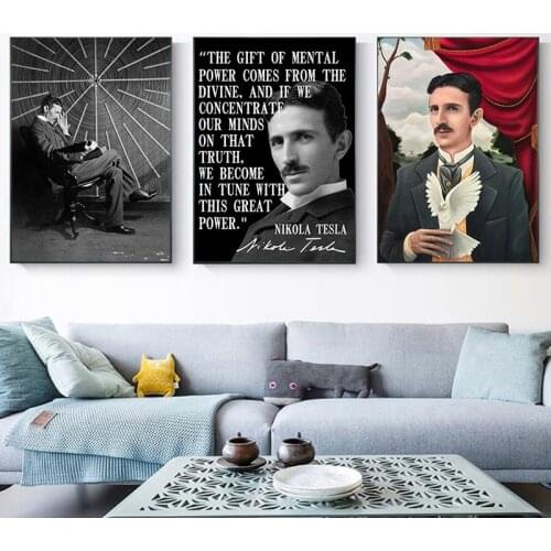 Nikola Tesla Wall Art Canvas Painting Poster Print Wall Decor Canvas Print Art Home Decoration