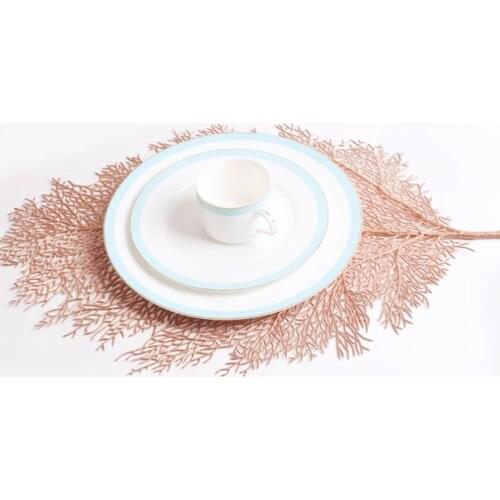 Placemat For Kitchen PVC Table Mat Placemat Decorative Simulation Tropical Leaf Coffee Table Mats Table Pad Coasters Home Decor