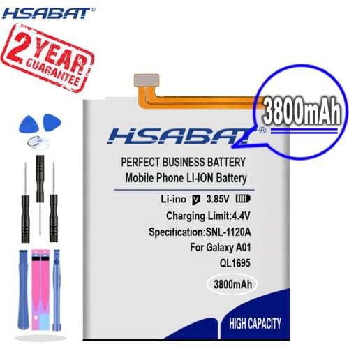 HSABAT 0 Cycle 3500mAh QL1695 Battery for Samsung Galaxy A01 High Quality Mobile Phone Replacement Accumulator