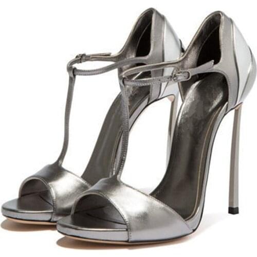 T Strap Stiletto Heels Open Toe Sandals for Women Summer Buckle Strap Gladiator Sandals High Heels Shoe