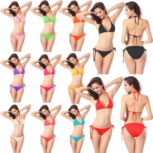 Sexy Bikini Popular 2020 instagrame Bloger Swimsuit string Bikinis Push Up Swimwear Bathing Suit Halter Swimming Suit Beachwear