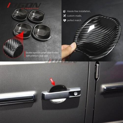 Dry Carbon Fiber For Mercedes Benz G Class W464 G63 G500 G550 2019+ Side Body Door Bowl Handle Cover Cap Trim Car Accessorie